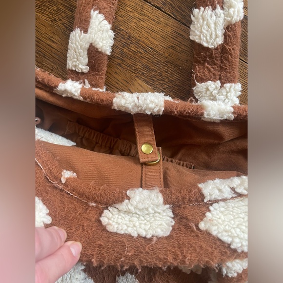 ANTHROPOLOGIE Faux Fur Tote Bag Hearts Shearling Sherpa Boho Cozy. - Picture 15 of 16